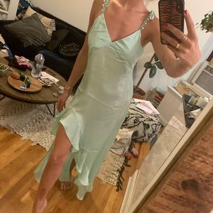 For Love and Lemons Mint Green Silk Dress